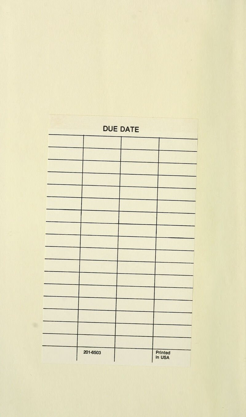 DUE DATE 201-6503 Printed In USA