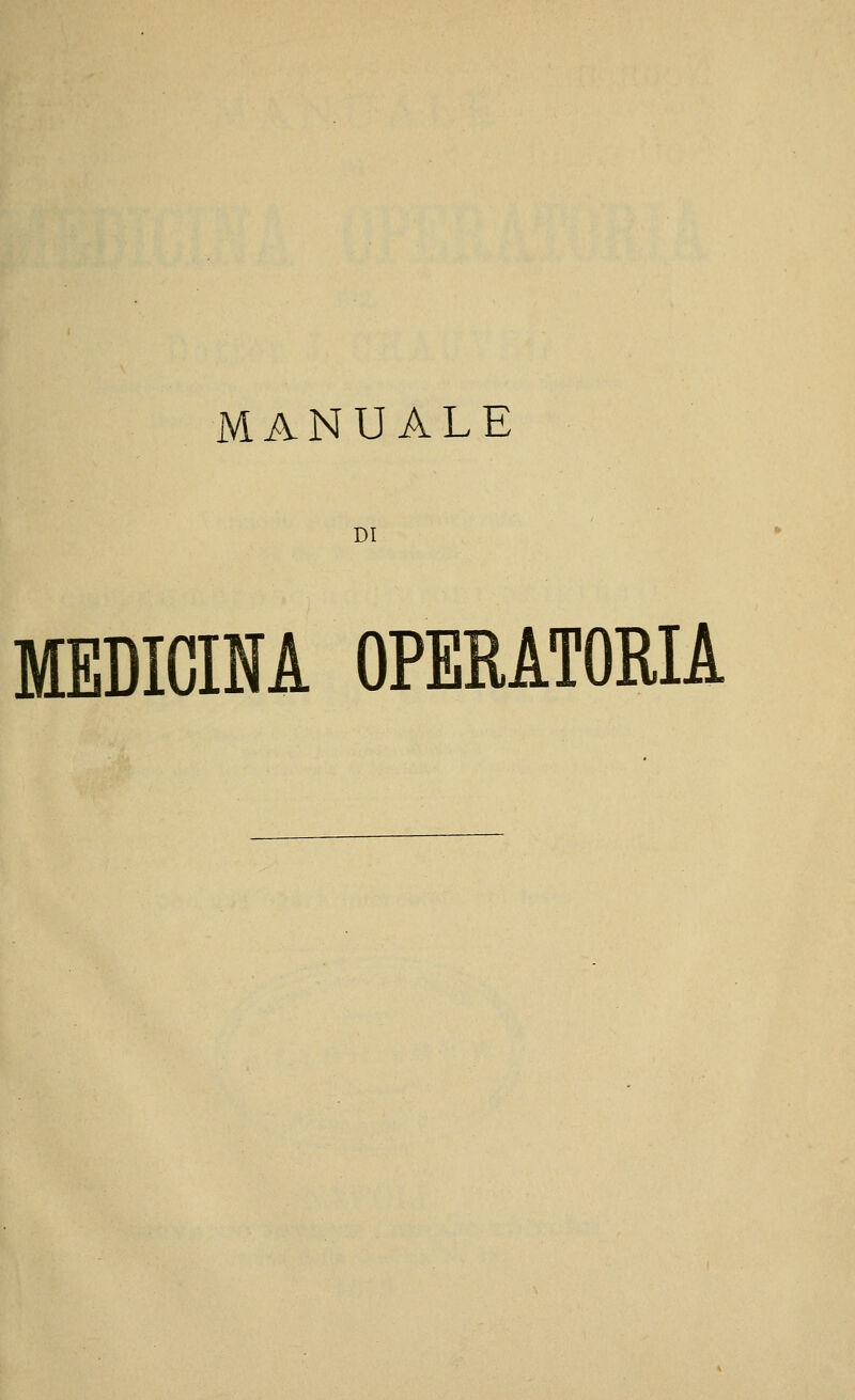 DI MEDICINA OPERATORIA