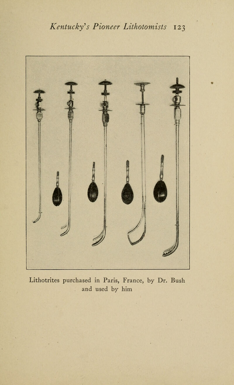 Lithotrltes purchased in Paris, France, by Dr. Bush and used by him