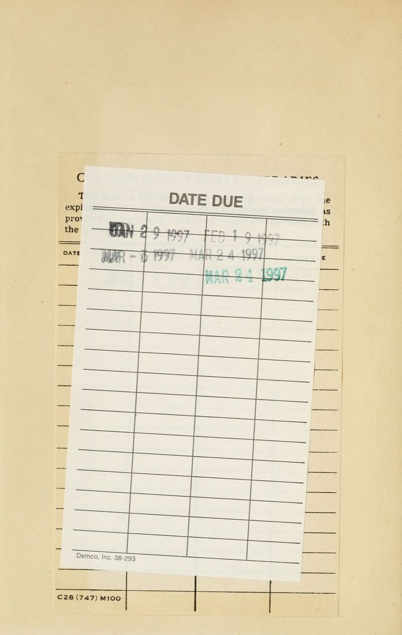 DATE DUE C28 (747) MIOO