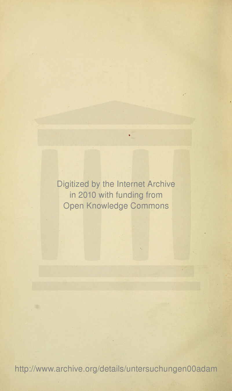 Digitized by the Internet Archive in 2010 with funding from Open Knowledge Commons http://www.archive.org/details/untersuchungenOOadam