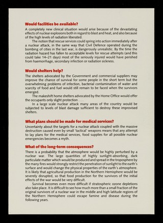 What do doctors say about... ...the medical effects of nuclear war? / Medical Campaign Against Nuclear Weapons.