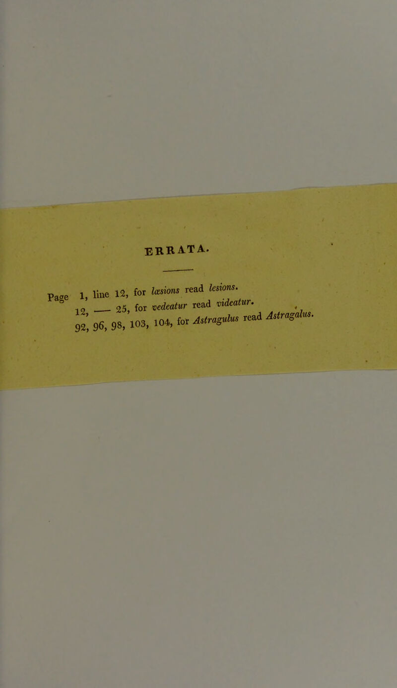 ERRATA. Paae 1, line 12, for l<zsions read lesions. ° -12 25, for vedeatur read videatur. , 92:96,98, 103, 104,forW--^^^'-^^«^^-