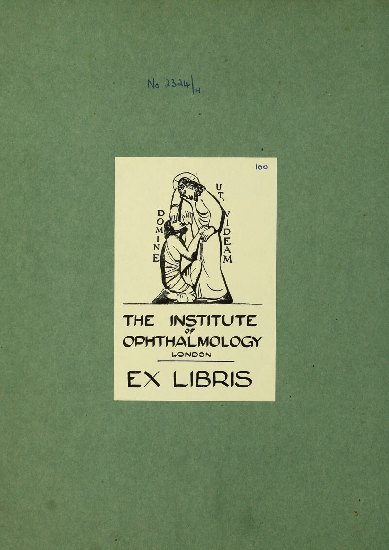 loo THE INSTITUTE OPHTHALMOLOGY LONDON EX LIBRIS