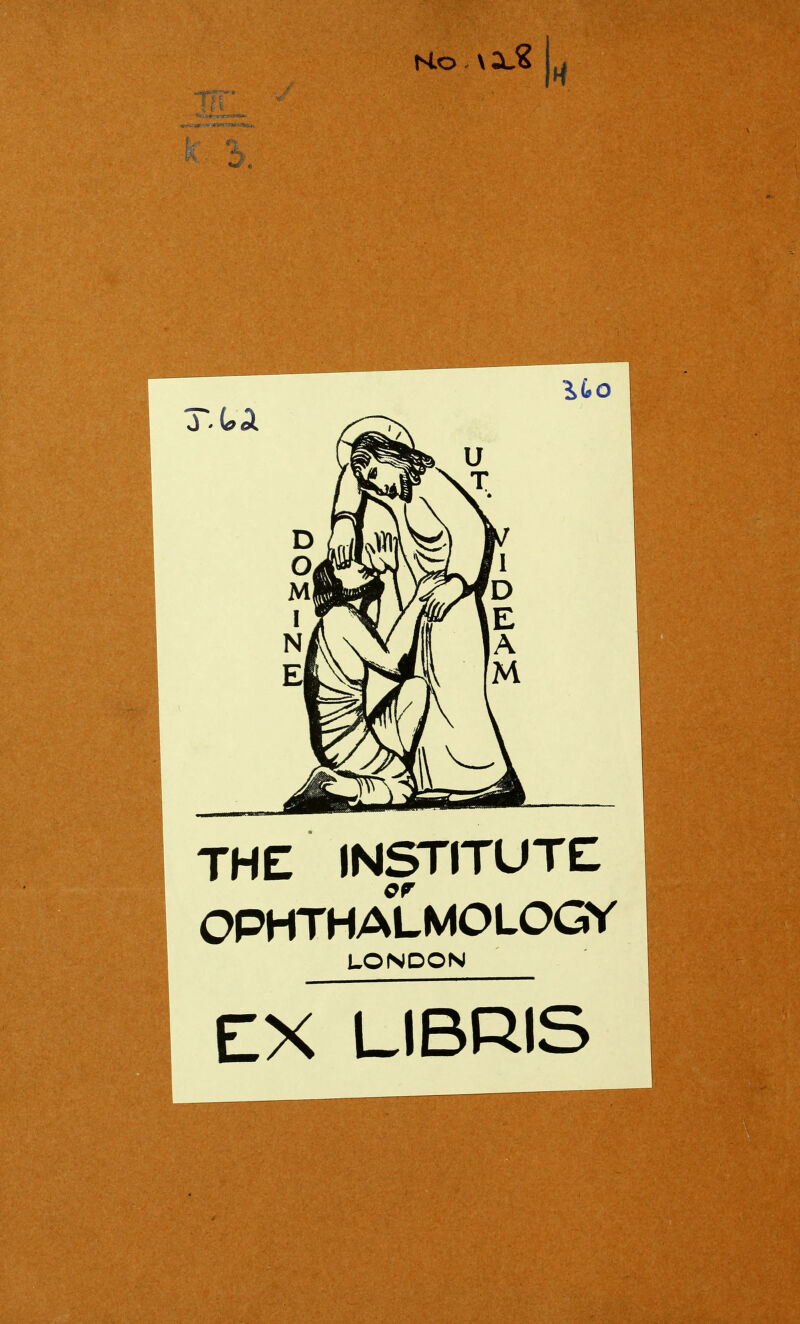 THE INSTITUTE OPHTHALMOLOGY LONDON EX LIBRIS