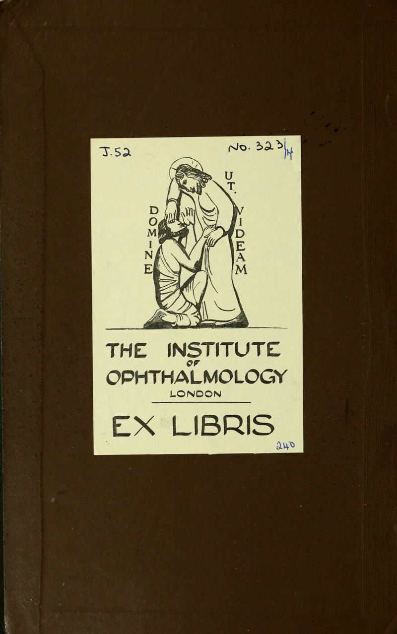 THE INSTITUTE OPHTHALMOLOGY LONDON EX LIBRIS