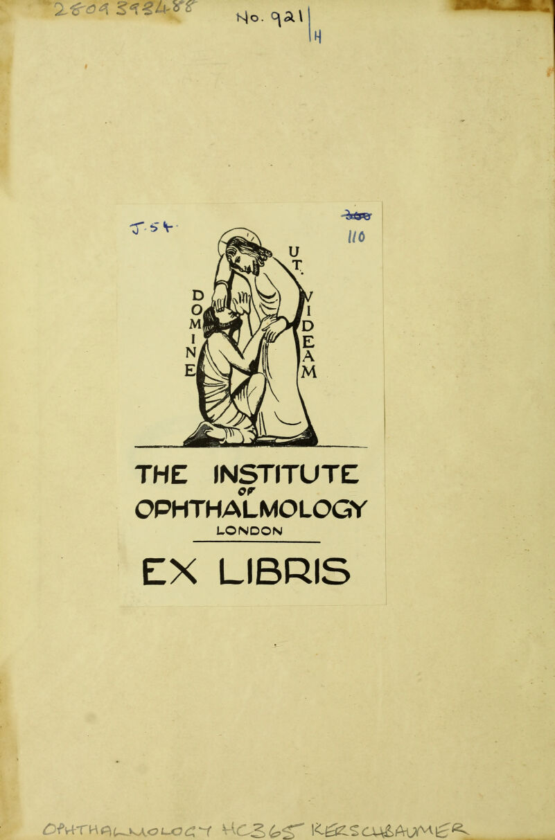 ^^^^^ THE INSTITUTE OPHTHALMOLOGY LONDON EX LIBRIS