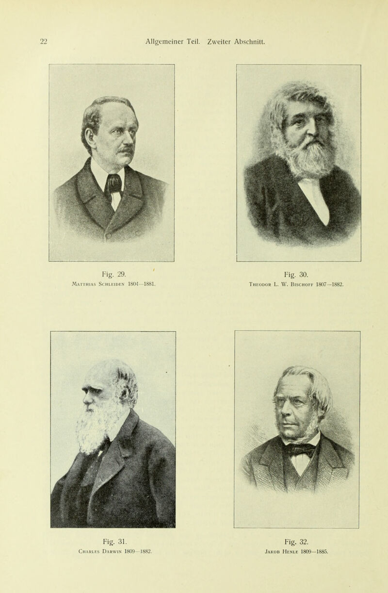 Fig. 31. Charles Darwin 1809-1882. Fig. 32. Jakob Henle 1809—1885.