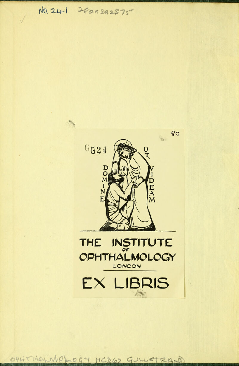 THE INSTITUTE OPHTHALMOLOGY LONDON EX LIBRIS
