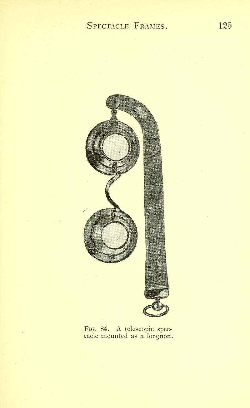 Fig. 84. A telescopic spec- tacle mounted as a lorgnon.