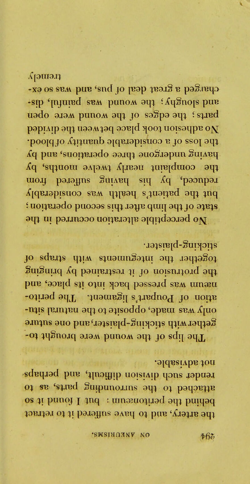 -xa os sba\ pire <snd jo pap i*?a.i§ 12 pa&mqa -sip 'pijured sbm punoM aqi !A\|8no[S put? uado ajaAv punoA\ aqi jo saSpa aqi syed papiAip 9l|^ U93A\19q 90T3[d 5JOO! U0IS9l]p^ OJ\[ •poojq jo A^jiiiEiib a[qBjapisuoa v. jo ssoj aqi A*q pire 'suopmado aajqi auoSjapun SiiLveq Aq 'sq^uom 9A[9A\^ A*j.reau iure[draoo aqi uiojj pajajjns SuiA^q siq A*q 'paonpaj A*[qBJ9pisuoD sum qireaq s^uarred aqi ^nq i uoi:rejado puooas siqi jajre quuq aqi jo a:rejs aqi ui pajjnooo uopujaqre afqrjdaajad oj\[ •ja:jsre[d-§iiijpi:is jo sdua^s q^iAV siuamnSa^ui aqi aaqpSoi SuiSuuq Xq paurejjsaa qi jo uoisruioad aqi pire 4aoB[d s;i o|ui 3puq passajd sbm tunasu -oquad aqj, ^uauireSq s^j^dno^ jo uoi:re -nqis rean:reu aqi 04 a;isoddo 'apuui sbai A\uo ajinns auo pire 'jaisnqd-3ui3pi:|s qiiAijaq^aS -o% iqSaojq ajaA\ punoAv aqi jo sdq aqj^ •aiqusiApB ion sdnqjad pun 'ijuaiuip uoiswip qons japuaj; 01 sb 'sped Suipimo.uns aqj o% paqaB^B os n punoj J ^nq : umaRuoiuad aqi puiqaq jotuqaj 01 %i paiauns aA^q o% pire 'XjajjB aqi