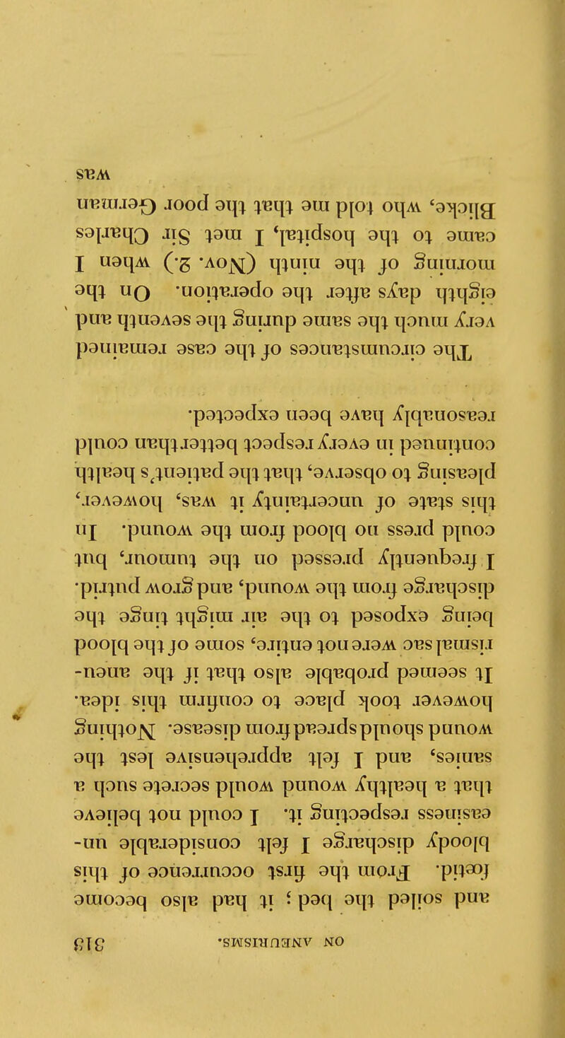 SUM ireuija*) jood rei\% 3tu ppi oqM. 'a^pijg S9FEtlO J!S l9m I 'l^jdsoq 9qi o% gureo I uaqAv (*g *AOj^) uflum gqi jo Suiujom 3qi uq •uop'Bjado 9qi jgqjB siup qjqgp pire q^u3Aas 9qj Suunp gums 9qi qoniu AJ9A p9ureui9j 9si30 gqi jo S90treisum9ji9 gqj^ *P9P9(JX9 II99q gA^q A'{qi3UOS'B9J pjnoo uuq^jg^gq :p9ds9J A\i9A9 ui panurjuoo q^|V!9q s^uarjBd 9q; ys\\% '9AJ9sqo o\ £uisu9[d 'j9A9A\oq 'sbav A*^ure^j90un JO 9^S siqi uj -punoA\ 9q^ uiojj poojq on ssgjd pjnoo }iiq 'jnouim uo p9ss9.id X^ugnbgjj j •putrid AvoaSpuE 'punoAV 9qi uioaj 9§JT3qosip 9q^ 9§ui; ^qSira are 9qi o% p9Sodx9 §upq pOOjq 9q^ JO 9QIOS £9JI^U9 10U9J9M OUSfBlIISTi -ri9ire 9qi ji yevfi os[i? 9|quqoad p9Ui99s *B9pi Siq^ IUJIJUOO 0% 90B[d ?[00% J9A9A\Oq Suiq^o^; *9SU9sip raojjpT?9.idsppioqs punoM 9q^ !}S9| 9AlSU9q9jdd^ 1J9J J pUB eS9ItH2S is qons 9^9J09S ppiOAv punoAV A*q:qu9q u 9A9I|9q }OU pjtlOO J '%} Suip9ds9J SS9UJST39 -im 9|qm9pisuoo %pj j[ 9§j^qosip Xpoo[q siqi jo 90U9JJH000 ^sjtj 9qi uiqjl^ p^aoj 9Uj099q osju puq ;i '> p9q 9qi p9JTOs puu