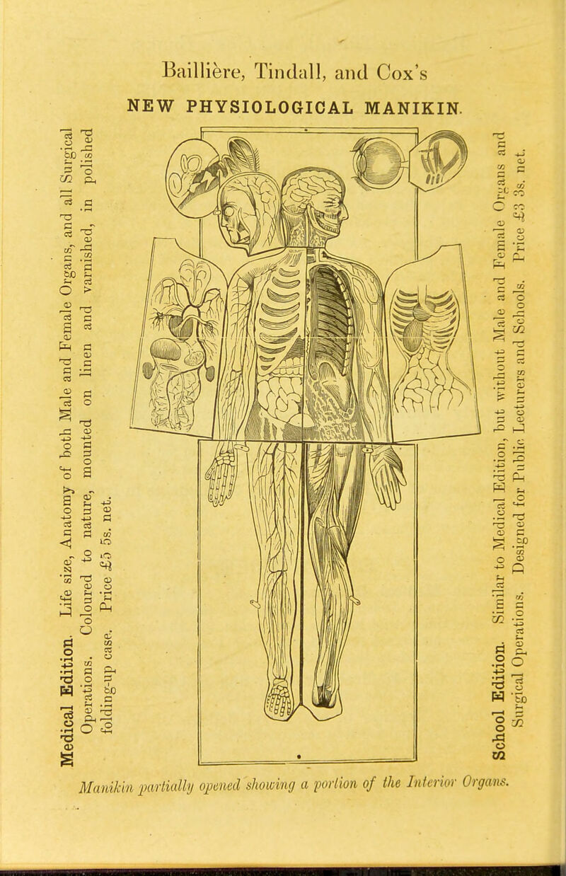 NEW PHYSIOLOGICAL MANIKIN. g 8 fa ^5 5 O 03 C • r-l * if R J 5 '3 Sh « o > 03 re s 03 Eh p 03 P 03 03 ,2 P 03 O ».« ,P 03 * g s a s 2 1 - 03 « P P 03 p to 1Q 3 io '33 03 ,03 f-\ ^3 I ^ 03 O O Q to p o 03 03 to re o Ph P &0 C •rH O =P 03 Manikin partially opened showing a portion of the Interior Organ*