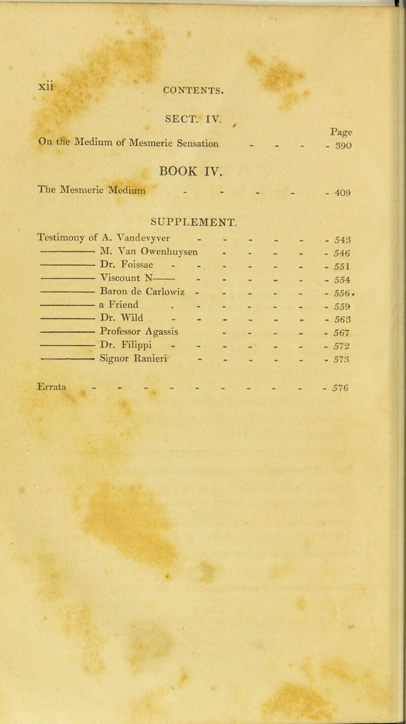 I CONTENTS. SECT. IV. Page On the Medium of Mesmeric Sensation - . . . 390 BOOK IV. The Mesmeric Medium - - - _ . 409 SUPPLEMENT. Testimony of A. A^andevyver 543 M. Van Owenhuysen _ _ . 545 Dr. Foissac - - - _ . _ -551 Viscount N 554 Baron de Carlowiz 555. a Friend _ . 559 Dr. Wild 563 Professor Agassis - 567 Dr. Filippi - 572 ■ Signor Ranieri ------ 573 Errata - - 576 >
