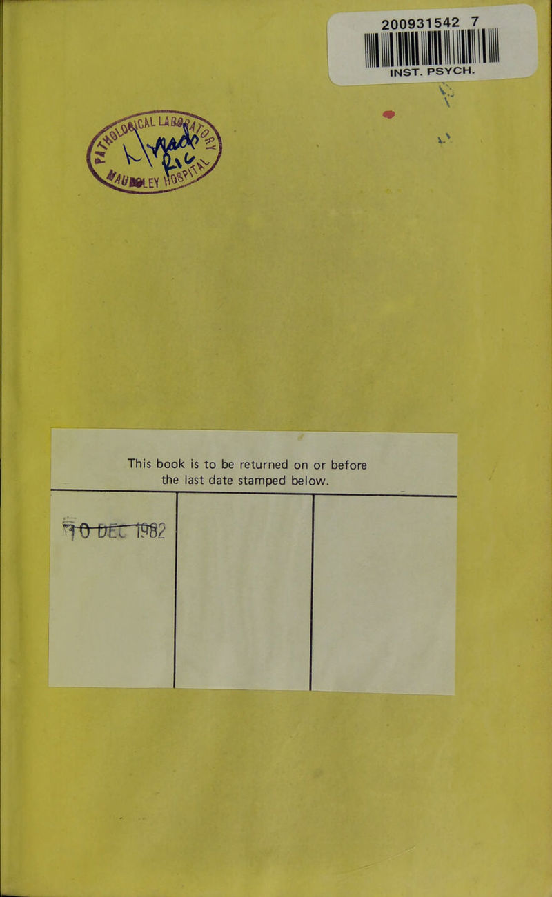 This book is to be returned on or before the last date stamped below.