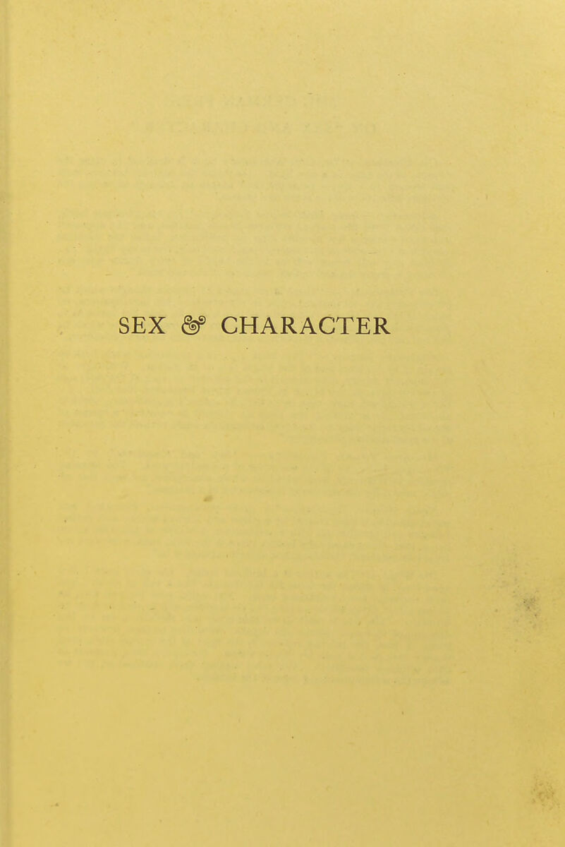 SEX &> CHARACTER