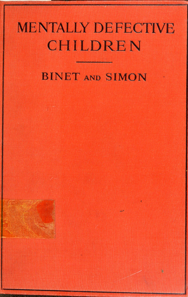 CHILDREN BINET AND SIMON