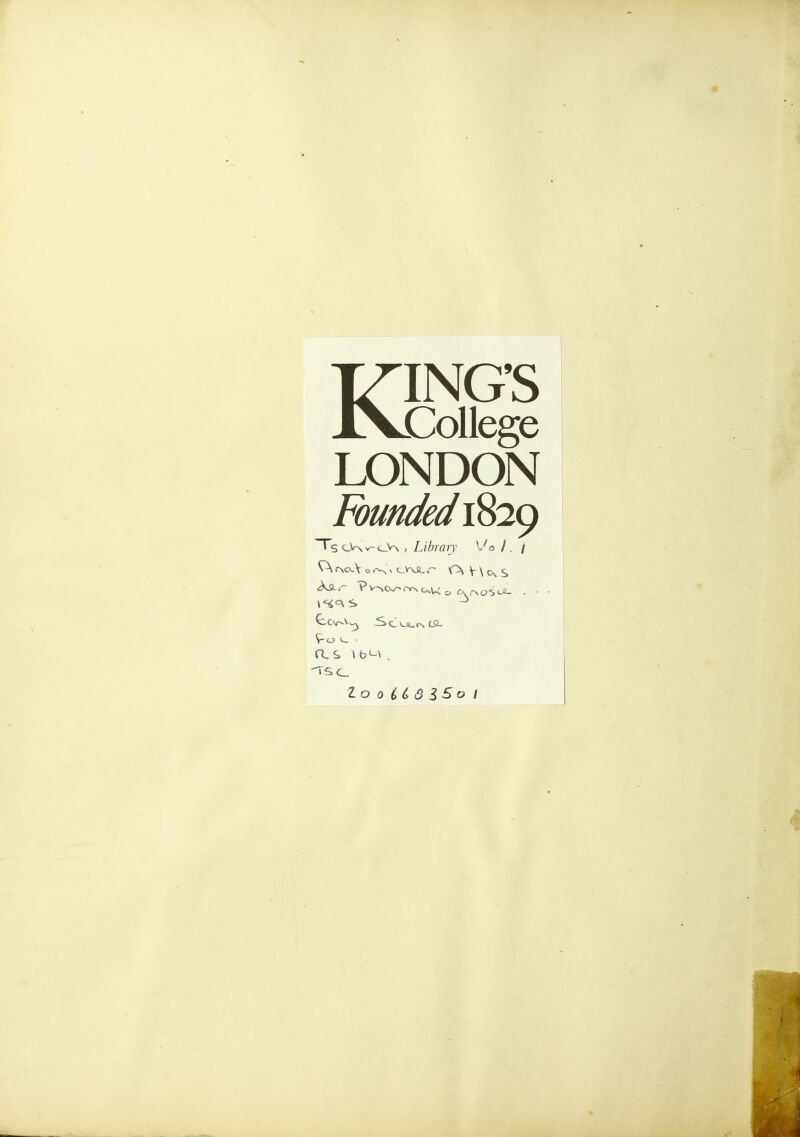 KING'S College LONDON Emnded 1829 Tsc>\>^<_V\ , Library \'o /. /