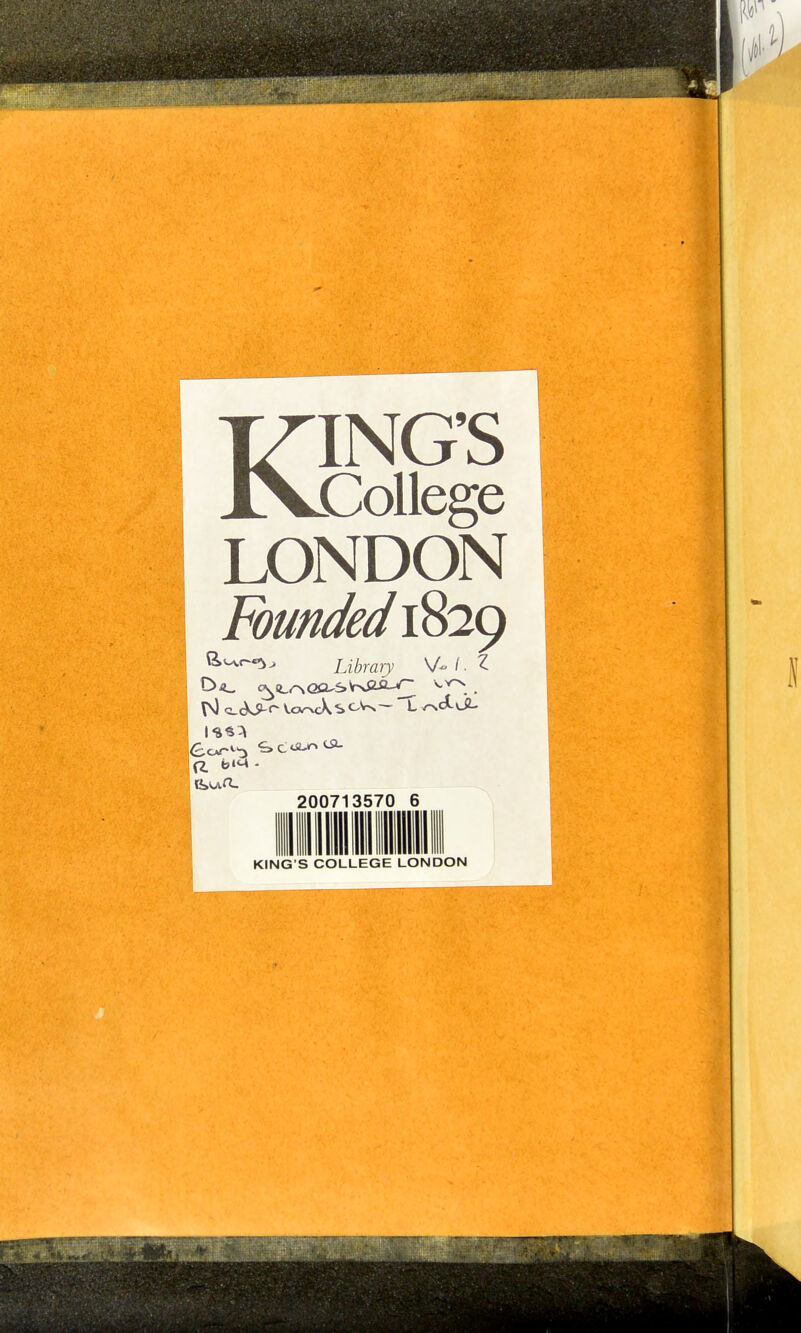 KING'S College LONDON Library \A / • 1 200713570 6 KING'S COLLEGE LONDON