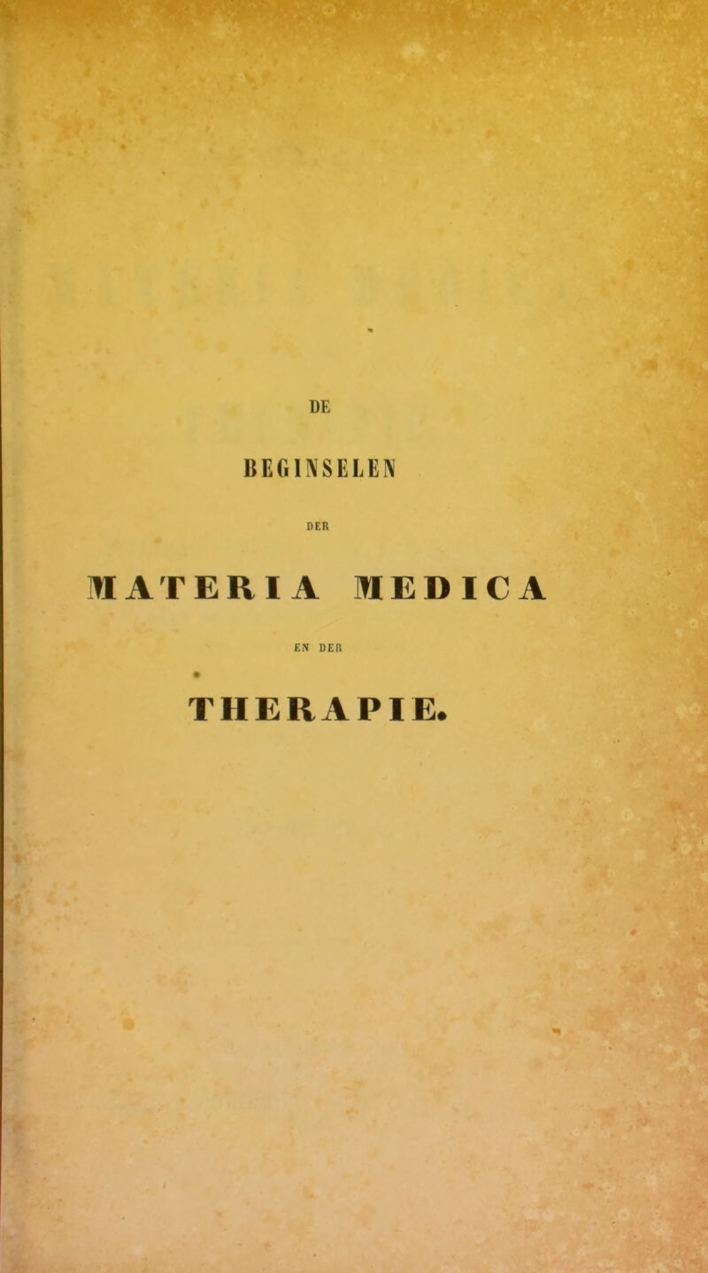 BEGllVSELEN nER lü AT ER IA MED £N DER THERAPIE.