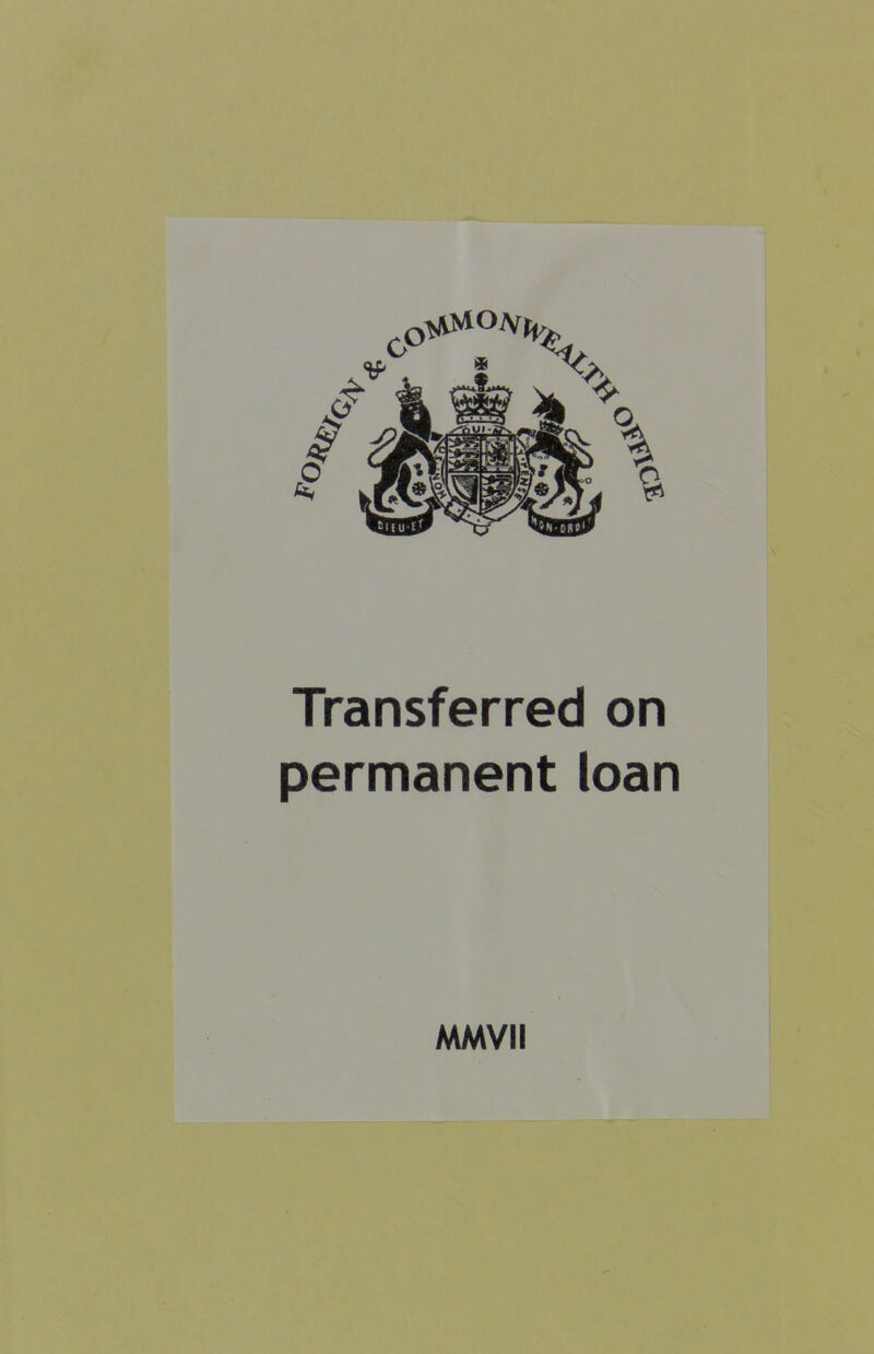 Transferred on permanent loan AAMVII