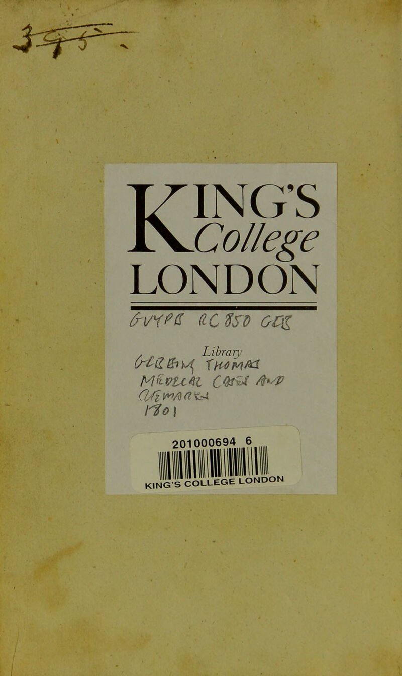 KING'S College LONDON A - Library
