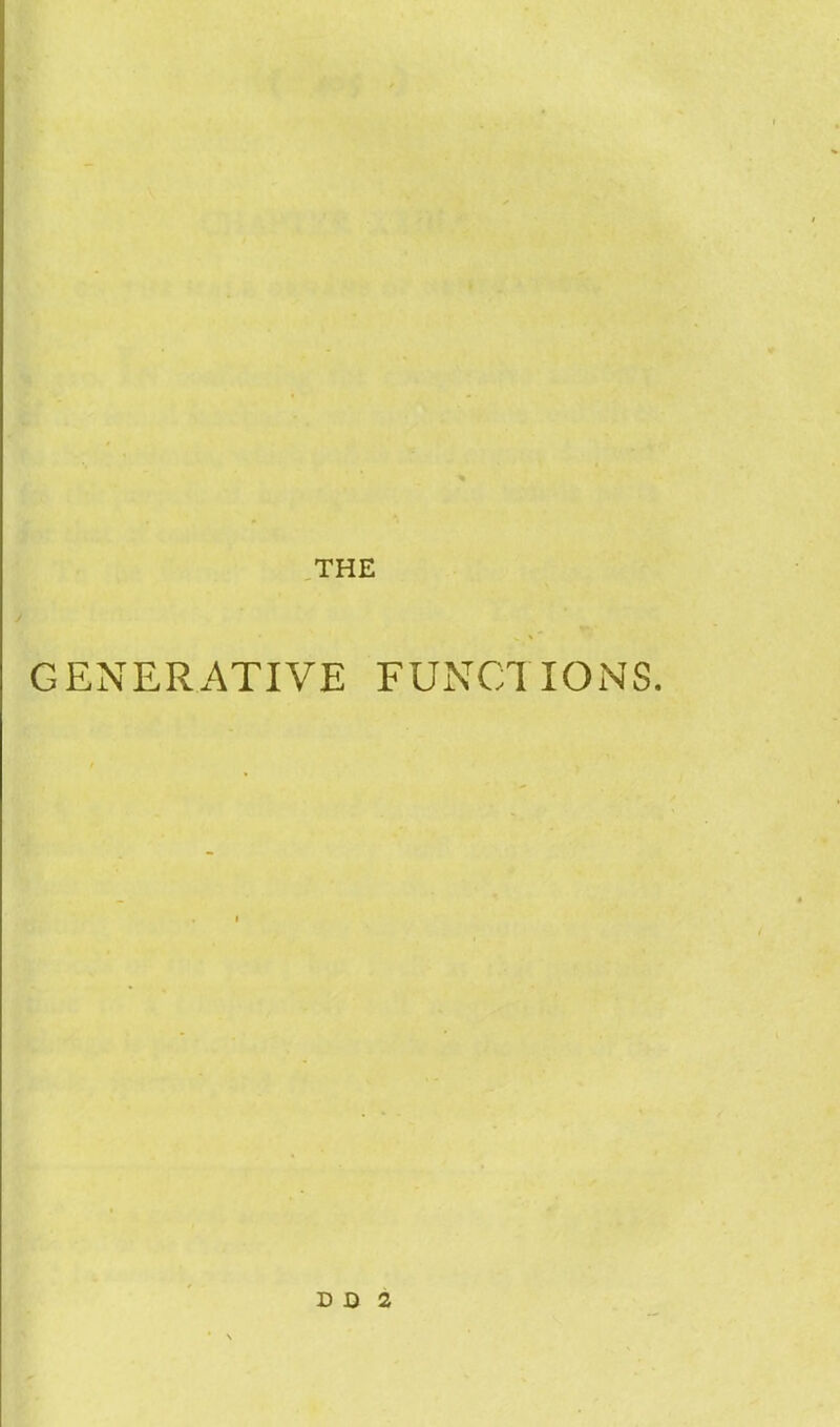 GENERATIVE FUNCTIONS.