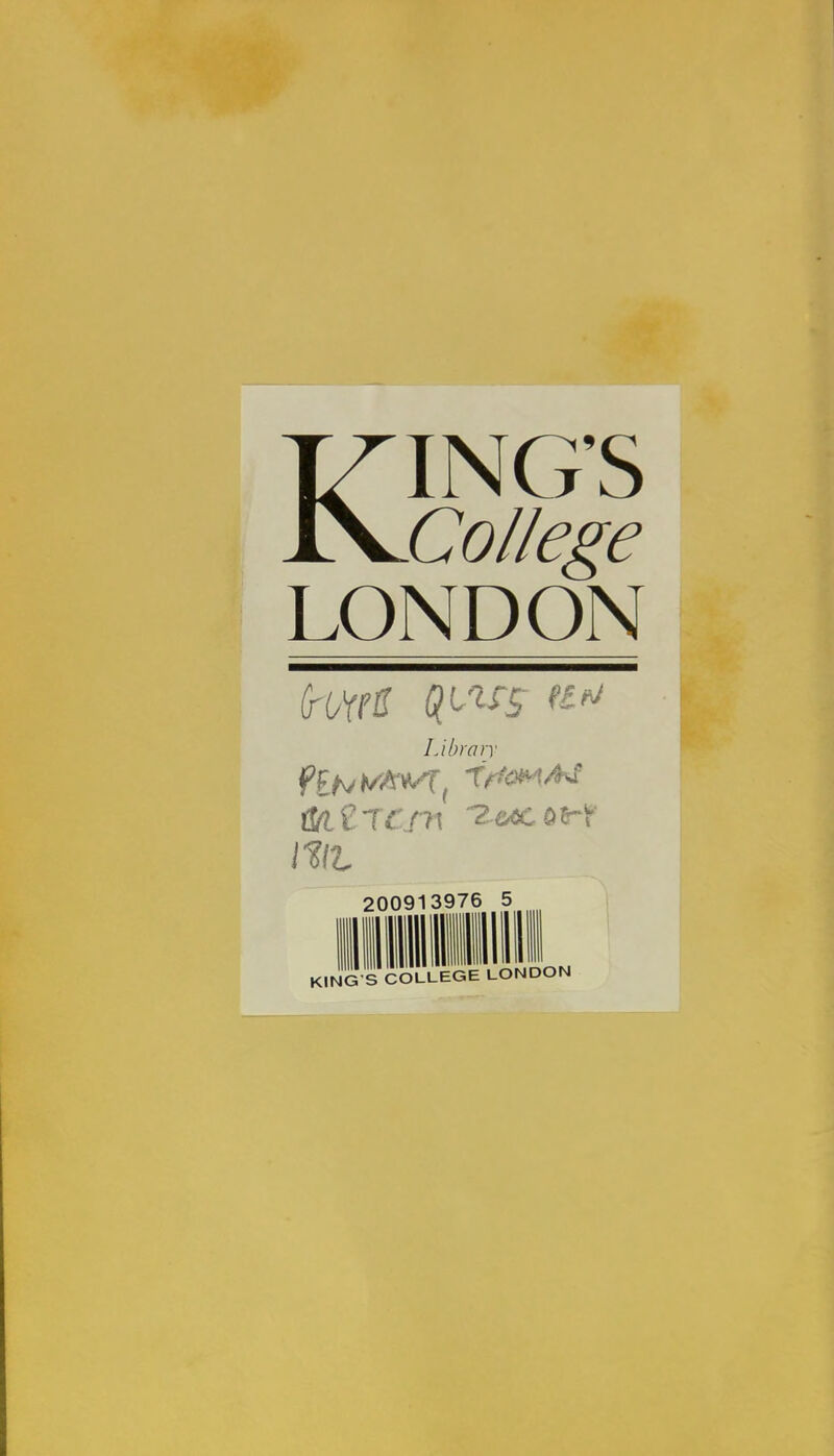 KING'S College LONDON Library nit