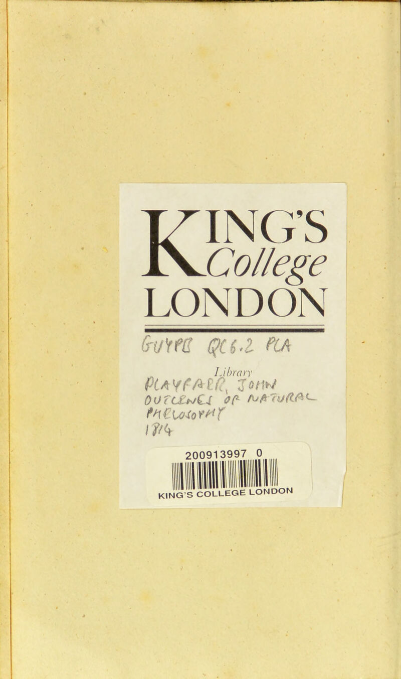 KING'S College LONDON (sum qci.i f(A Library