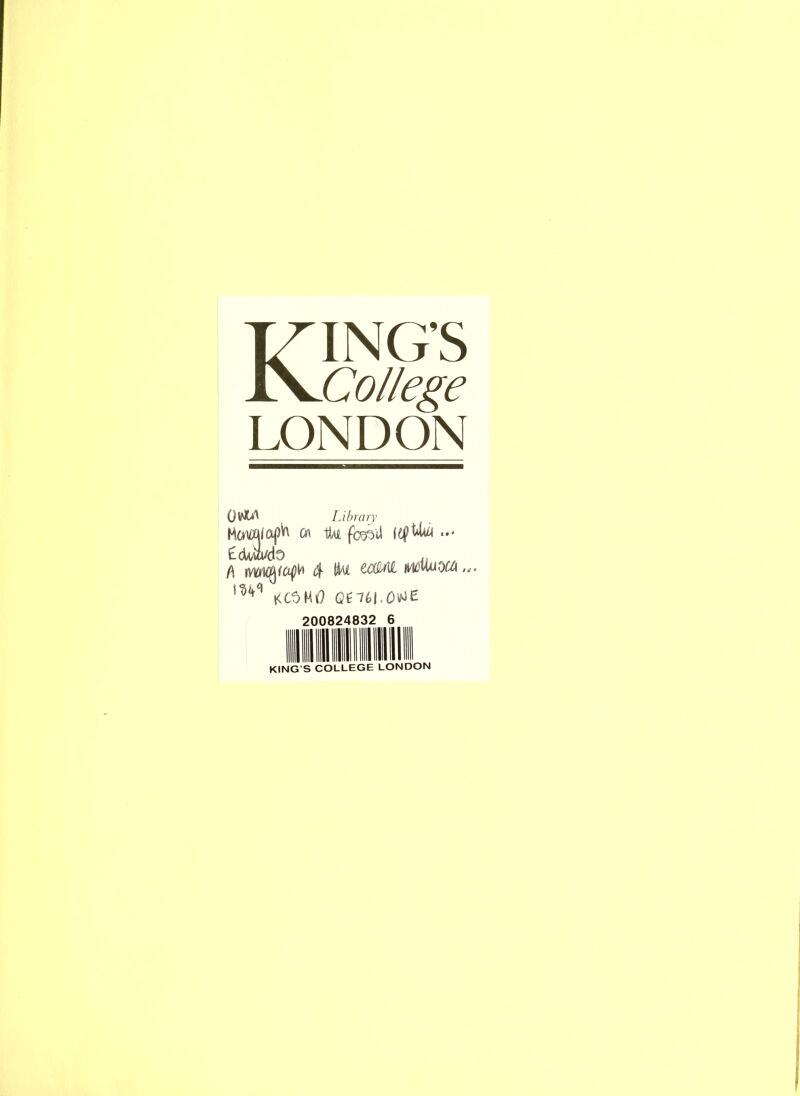 KING’S College LONDON Q\ltA Library td/\M)j60 A ik CCdM^ fii\iMMt)C^ te KC5H0 200824832 6