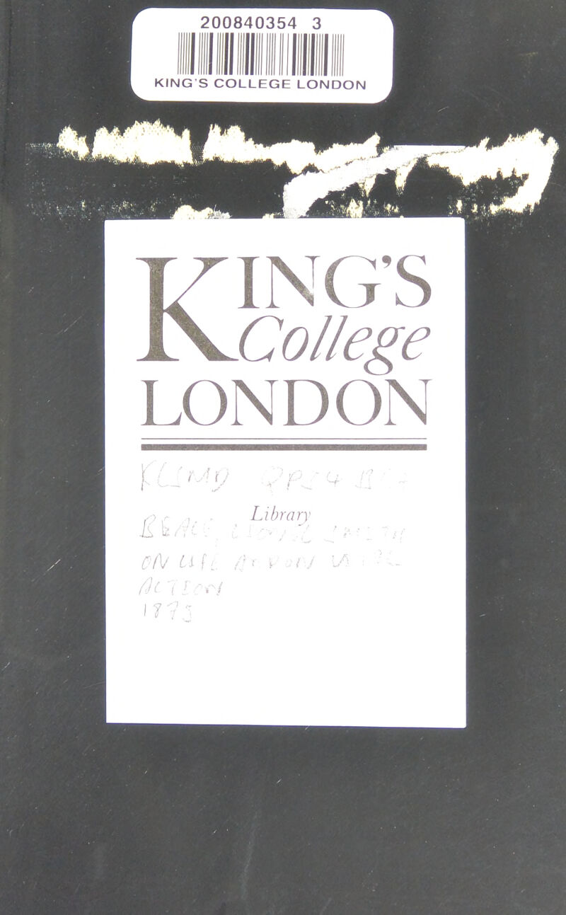 KING’S COLLEGE LONDON KING’S College LONDON