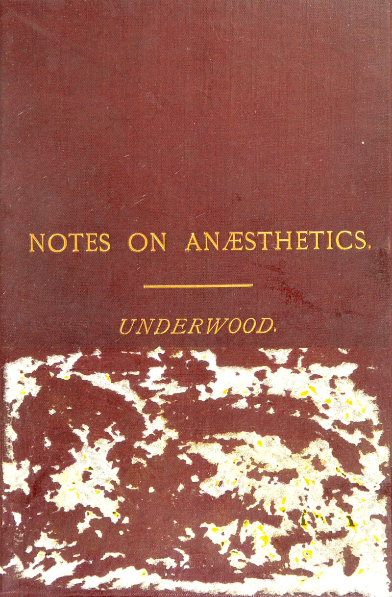 NOTES ON AN.TSTHETICS. UNDERWOOD.