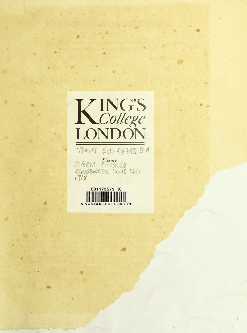 KING’S College LONDON faCtymZtA' C(M/tz*/r x. ccux fur tin 201173579 X