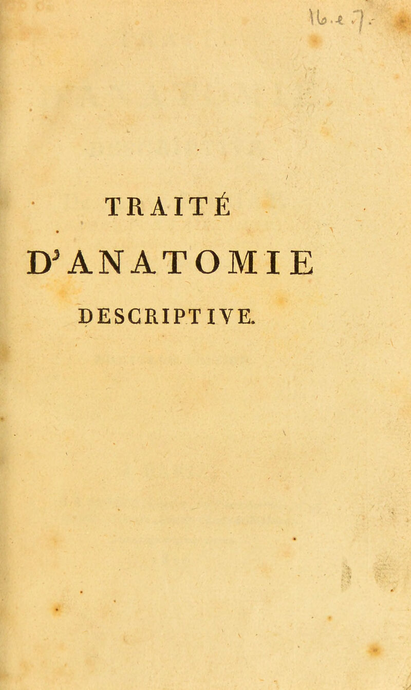 TRAITÉ D’ANATOMIE DESCRIPTIVE.