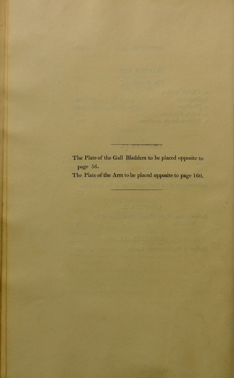 The Plate of the Gall Bladders to be placed opposite to page 56. The Plate of the Arm to be placed opposite to page 160.