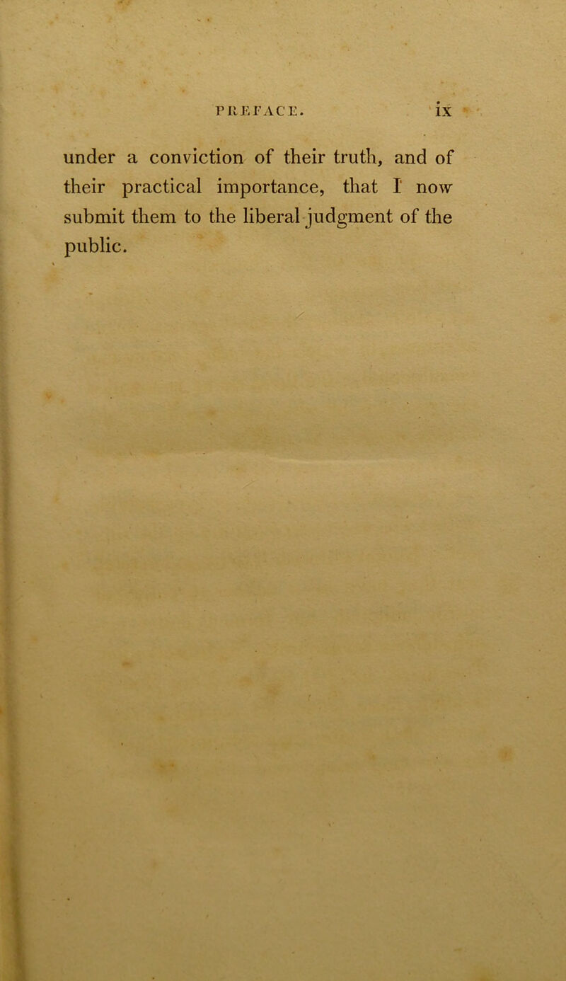 under a conviction of their truth, and of their practical importance, that I now submit them to the liberal-judgment of the public.