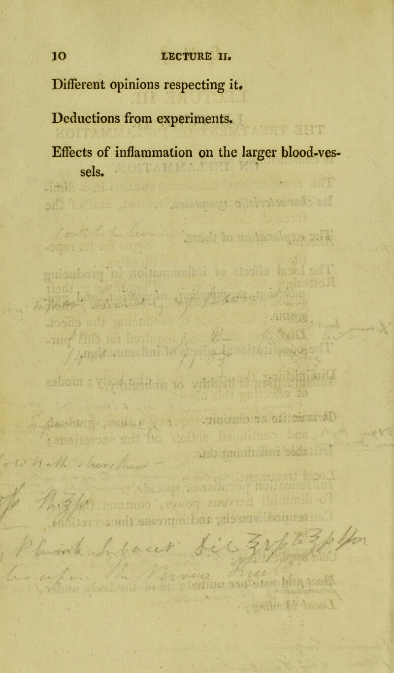 10 LECTURE II, Different opinions respecting it# Deductions from experiments. Effects of inflammation on the larger blood-ves- sels.