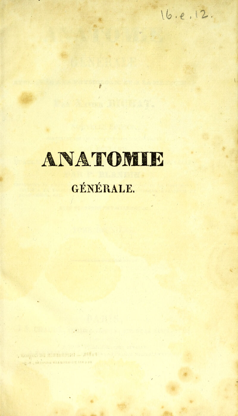 \M • € . 1 * ANATOMIE GÉNÉRALE.