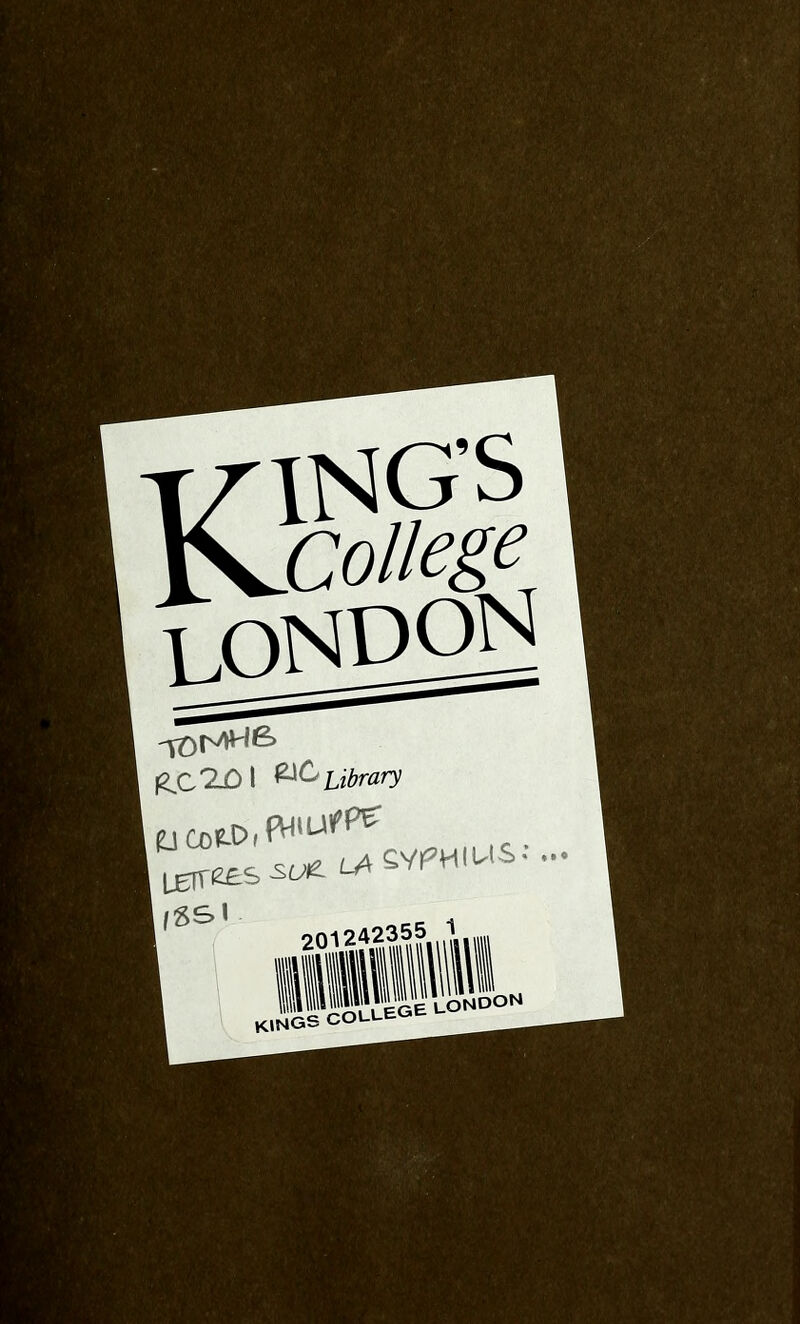 LONDON (^C'2X) I Q&Library UtstD,**1*** ^s^MevWius.- 201242355 J PI KINGÏ