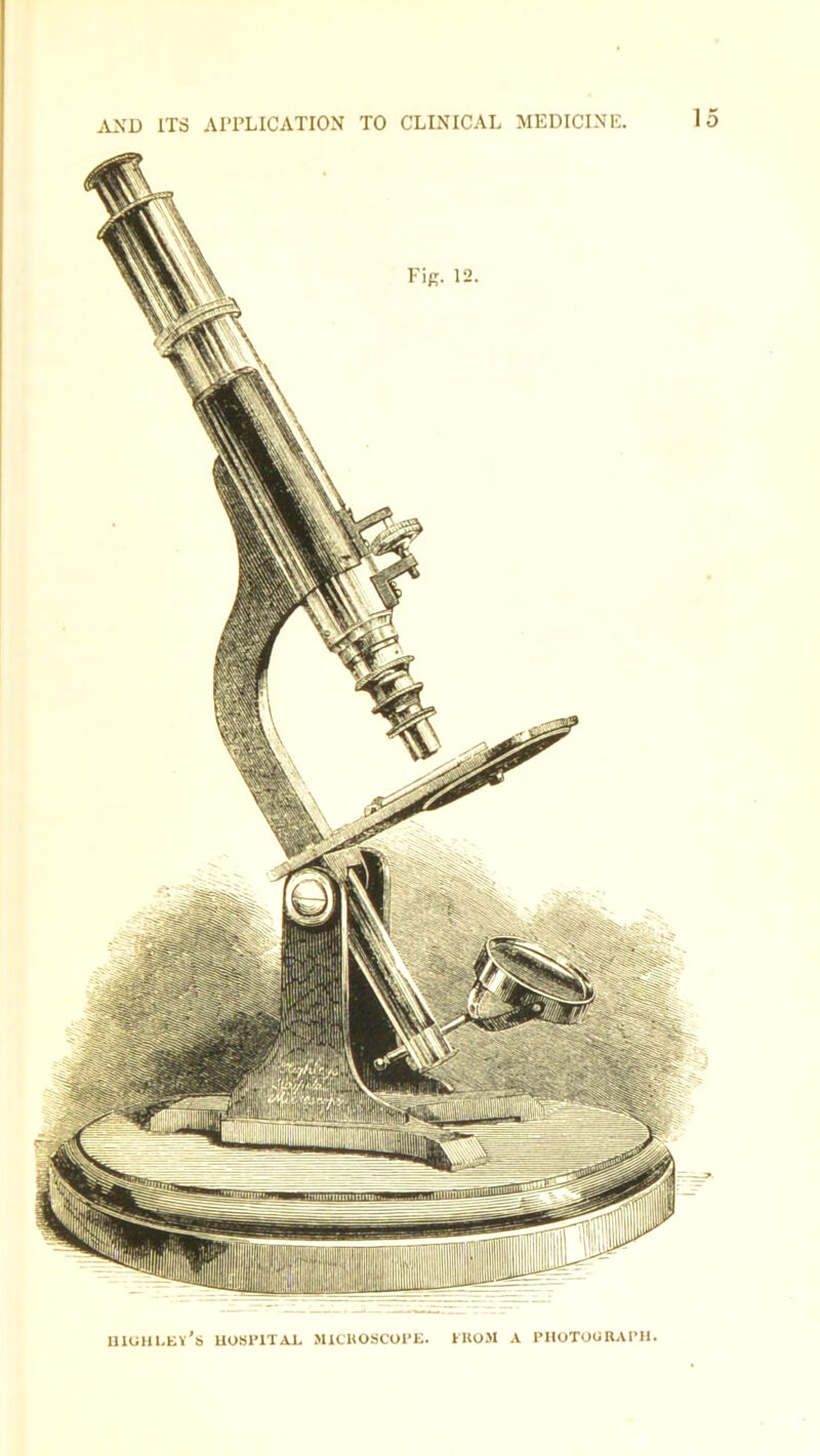 HIGHLEV’S HOSPITAL MICROSCOPE. FROM A PHOTOGRAPH