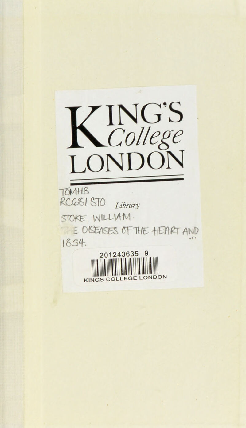 KING’S College LONDON imuz RCCo£>l $TD library STDf^( WIUL\AM • E OIS&SES OflHE UStiPr AND l&Sf. 201243635 9 KINGS COLLEGE LONDON