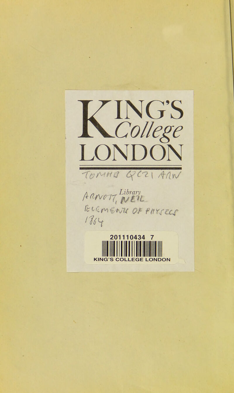 KING’S College LONDON ” t Qt Hft r.fccj' 20' 1043 KING’S COLLEGE LONDON