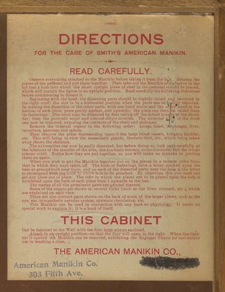 Anatomical figures with detachable parts. Colour lithographs by American Manikin Co., ca. 1890.