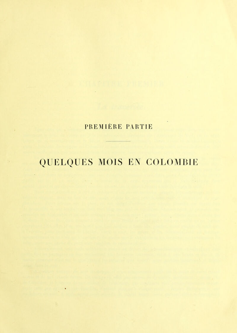 PREMIERE PARTIE QUELQUES MOIS EN COLOMBII