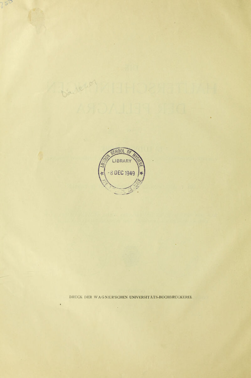 DRUCK DER WAGNER'SGHEN UNIVERSITÄTS-BUGHDRUCKEREI.