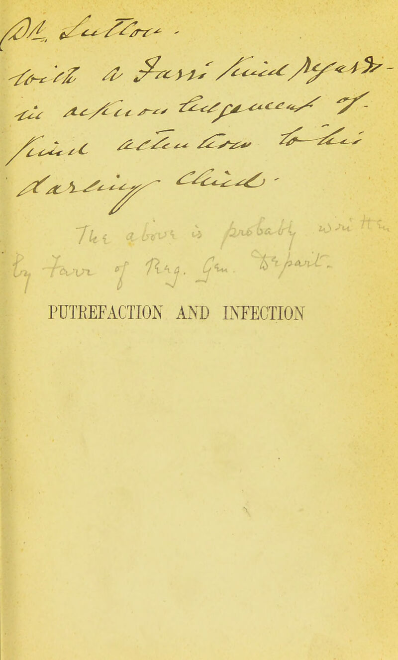 'J- fly. ^ PUTREFACTION AND INFECTION