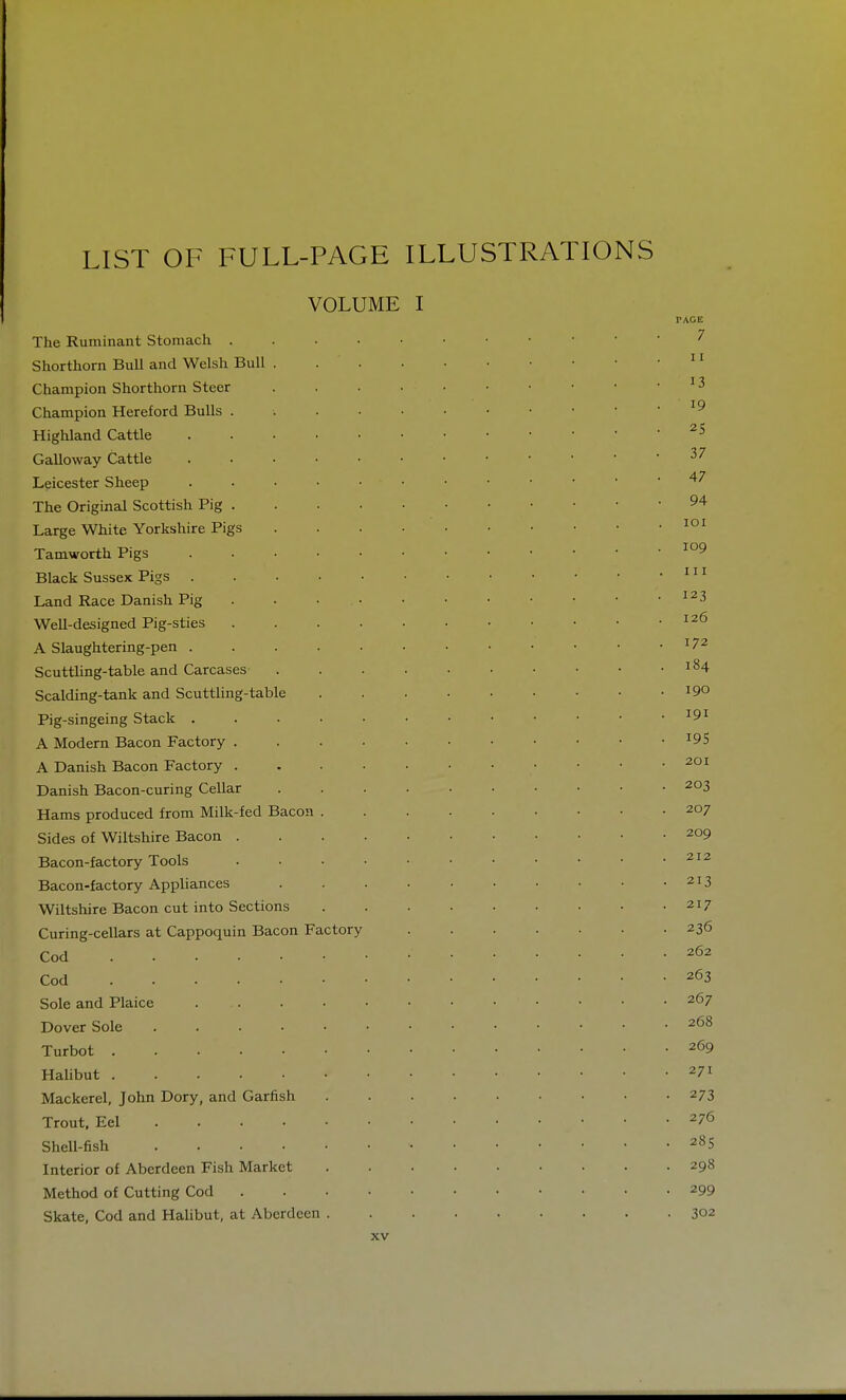 LIST OF FULL-PAGE ILLUSTRATIONS VOLUME I PAGE The Ruminant Stomach • 7 Shorthorn Bull and Welsh Bull Champion Shorthorn Steer 13 Champion Hereford Bulls Highland Cattle 25 Galloway Cattle 37 Leicester Sheep 47 The Original Scottish Pig 94 Large White Yorkshire Pigs 101 Tamworth Pigs 109 Black Sussex Pigs 111 Land Race Danish Pig • • 123 Well-designed Pig-sties 126 A Slaughtering-pen 172 Scuttling-table and Carcases l84 Scalding-tank and Scuttling-table IQo Pig-singeing Stack • • •I9I A Modern Bacon Factory *95 A Danish Bacon Factory 201 Danish Bacon-curing Cellar 2°3 Hams produced from Milk-fed Bacon 207 Sides of Wiltshire Bacon 2°9 Bacon-factory Tools 212 Bacon-factory Appliances 213 Wiltshire Bacon cut into Sections 217 Curing-cellars at Cappoquin Bacon Factory ....... 236 Cod 262 Cod 263 Sole and Plaice 2(57 Dover Sole 268 Turbot 269 Halibut 271 Mackerel, John Dory, and Garfish 273 Trout, Eel 276 Shell-fish - 28 S Interior of Aberdeen Fish Market 298 Method of Cutting Cod 299 Skate, Cod and Halibut, at Aberdeen 302
