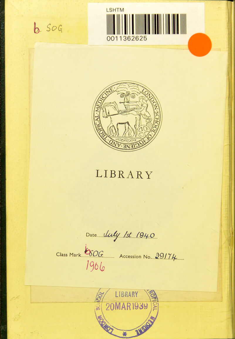 LSHTM LIBRARY , Data dit/u (9H 0 Class Mark. J^(?(2 Accession No. il^UJ^. LIBRARY