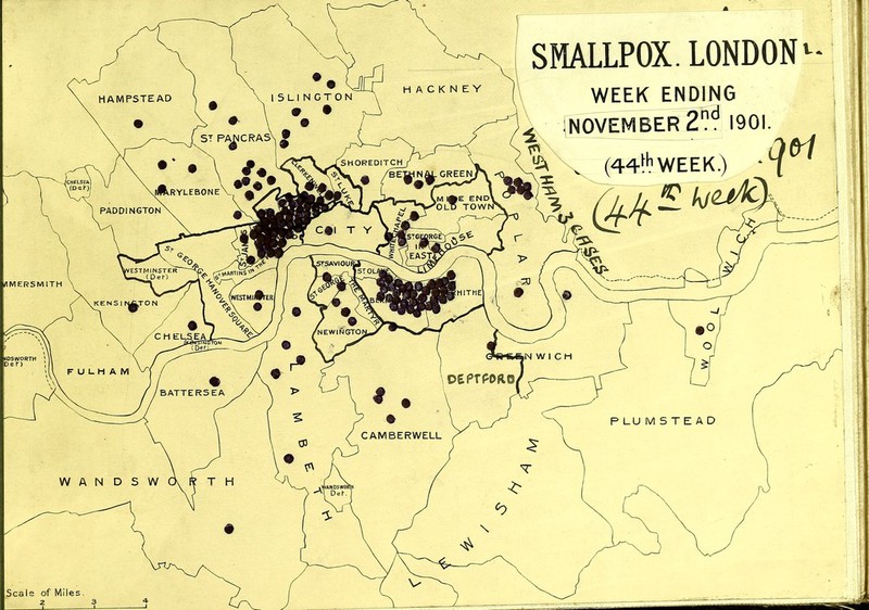 HAMPSTEAD ST PANCRASV • ISLINGTON • • hackney WEEK ENDING INOVEMBER 2d 1901. • • Ji^RYLEBONE PADDINGTON SHOREDITCH /BE S.M *E END\ LD ■'OLD TOWf C*l T Y (44^WEEK.) (M~~ VIMERSMITH (Der) A ,KENS| r^T O N O. (wE5TMI®TEr/ 4 • h • 4. 70 /newingto^ iNWICH FULHAM / 'BATTERSEA DEPTFORD/ W A N D S W T H > <9 \ Seale of Miles. 2 3 V I \ f ? \ 9 ) P • V y\ PLUMSTEAD ' / CAMBERWELL .Y £ T \ J \** /: \ ' 1
