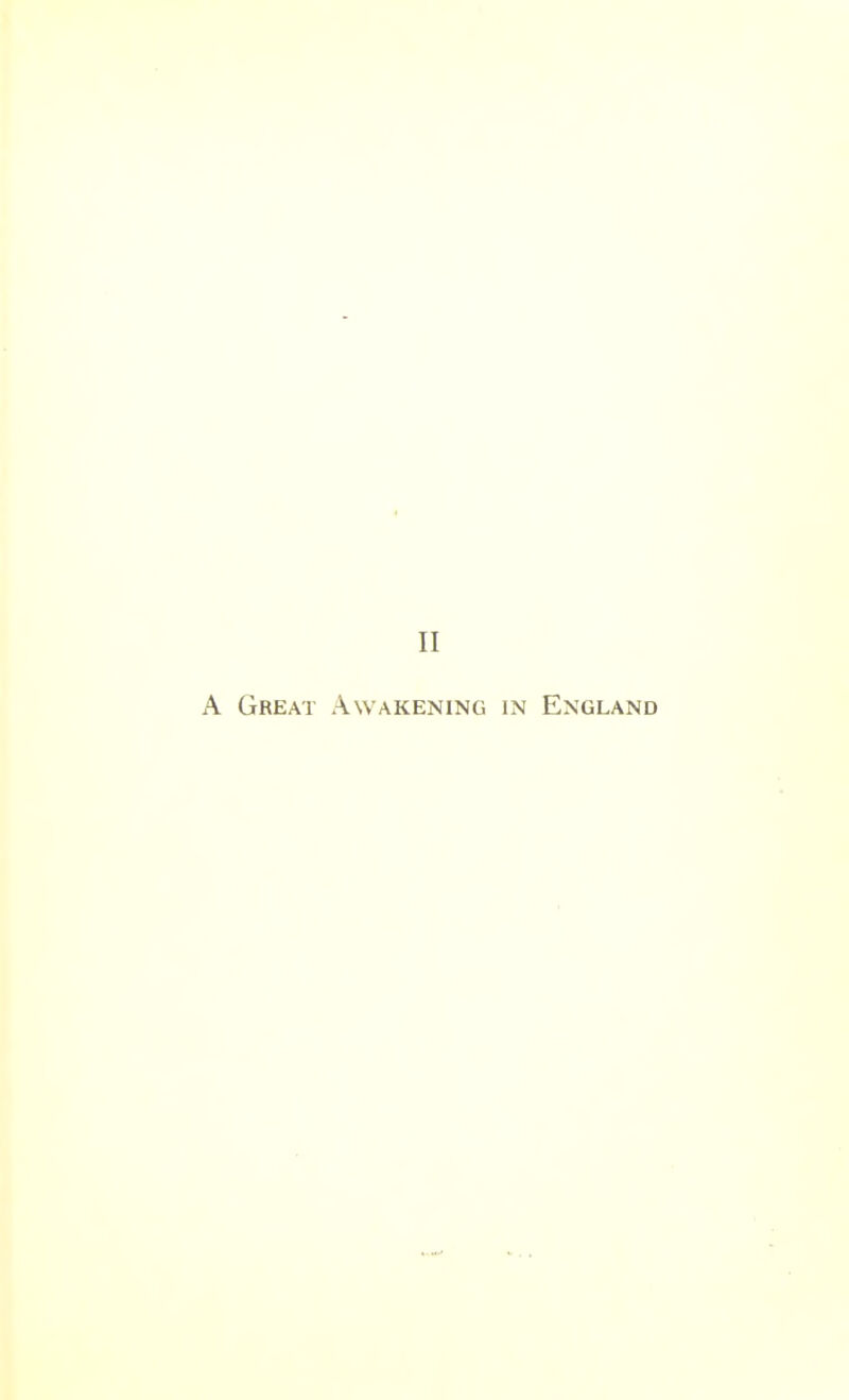 II A Great Awakening in England